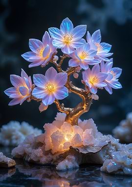 Glowing Crystal Flower Tree