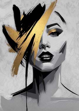 Gold and Black Portrait