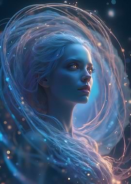 Mystical Woman with Glowing Aura