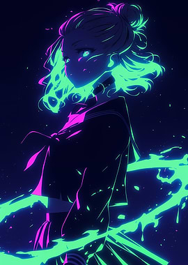 Neon Anime Girl