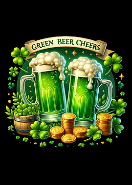 Green Beer Cheers St. Patrick's Day