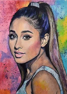 Ariana Grande Watercolor Portrait