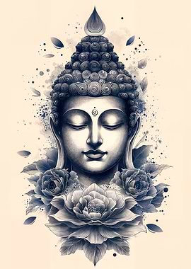 Buddha with Lotus Flowers