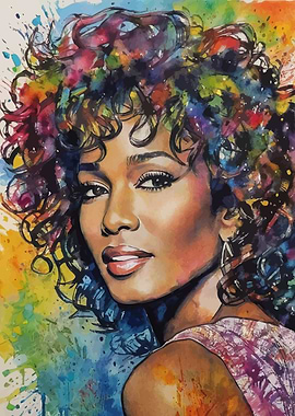 Whitney Houston Watercolor