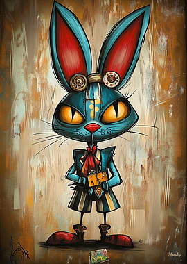 Steampunk Mechanical Rabbit in Fantasy Art Style