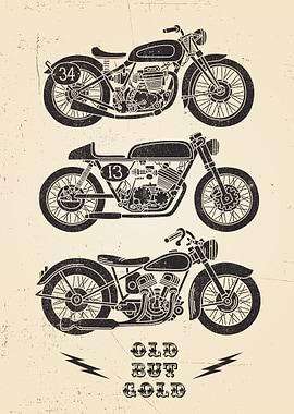 Vintage Motorcycle Print