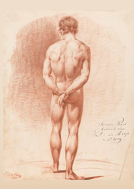 Standing Male Nude Study by Douwe de Hoop