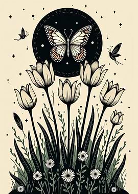 Moonlit Flutter: The Dance of Nature