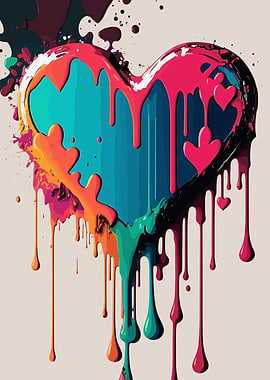 Dripping Paint Heart