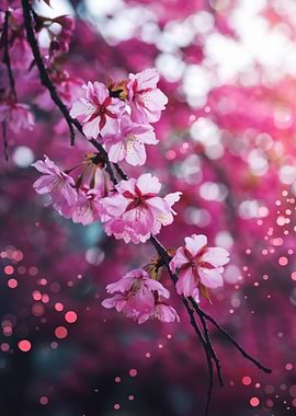 Pink Cherry Blossom Branch