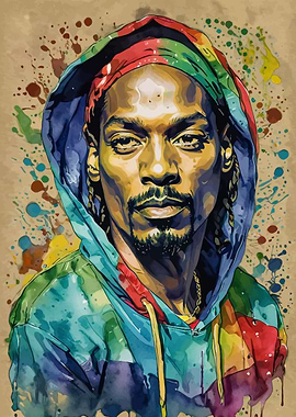 Snoop Dogg Watercolor Portrait
