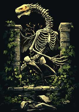 Dragon Skeleton in Ruins