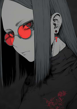 Anime Girl with Red Sunglasses