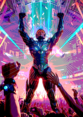 Cyberpunk Hero Victory