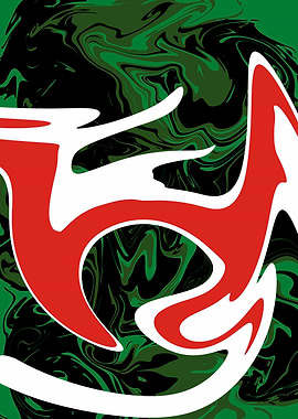 Abstract Red and White Design