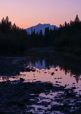 Mountain Reflection at Dusk