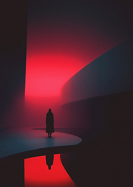 Minimalist Red Dark Artwork