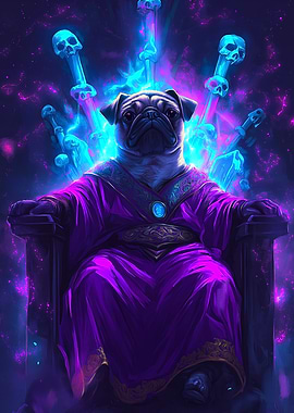 Pug King on Throne