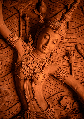 Thai Clay Relief Sculpture
