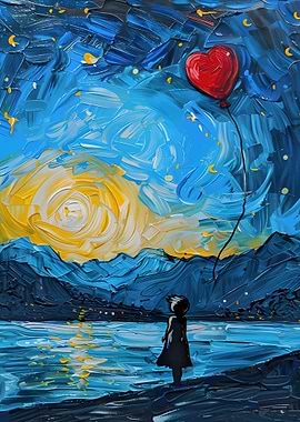 Heart Balloon Sunset