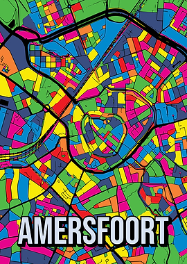 Amersfoort City Map Utrecth Pop Art