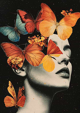 Woman with Butterflies