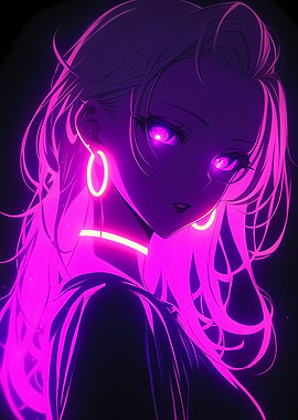 Neon Anime Girl