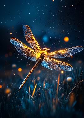 Glowing Magic Dragonfly