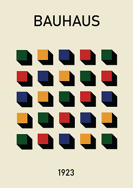 Bauhaus Geometric Poster