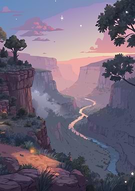 Canyon Sunset Landscape