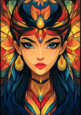 Durga Hindu Goddess Abstract Portrait