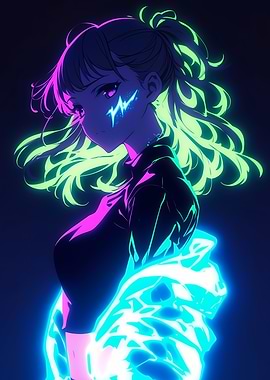 Neon Anime Girl