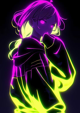 Neon Anime Girl