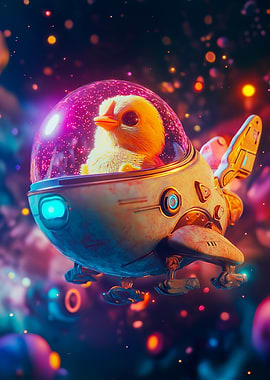 Chick in Spaceship