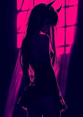 Silhouette of a Devil Girl