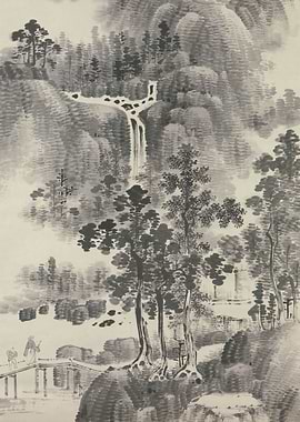 Japanese Waterfall Landscape
