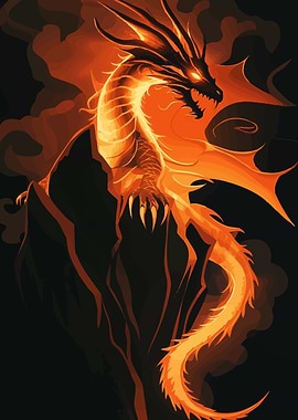 Fiery Dragon Illustration