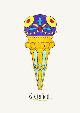 Warhol Drawings Poster | Blue Ice Cream