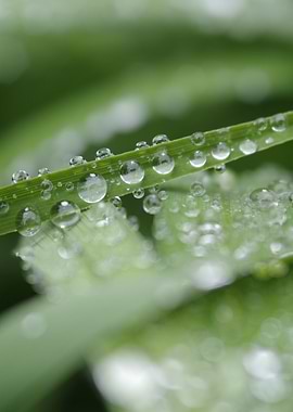 Dew Drops on Grass