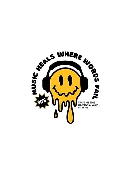 Music Heals 90's Smiley