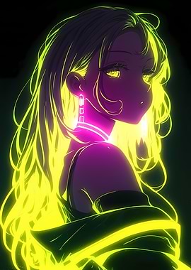 Neon Anime Girl
