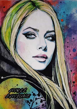 Avril Lavigne Watercolor Portrait