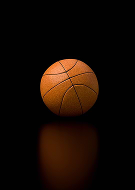 Basketball on Black Background