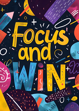 Focus and Win Motivational Art
