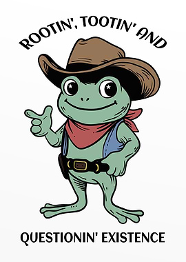 Rootin' Tootin' Existential Cowboy Frog Illustration