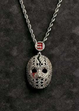 Diamond Hockey Mask Necklace