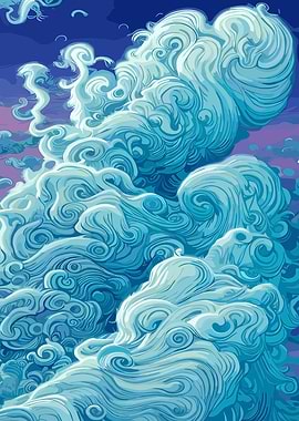 Abstract Blue Swirls