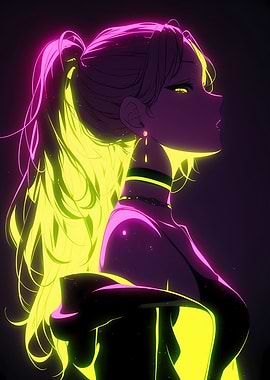 Neon Anime Girl