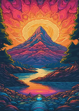 Mountain Sunset Landscape