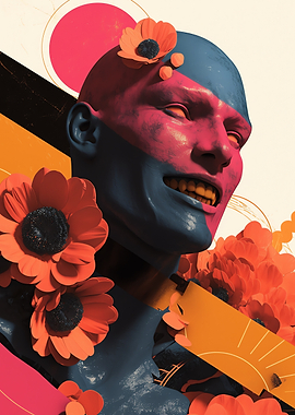 Surreal Portrait with Flowers